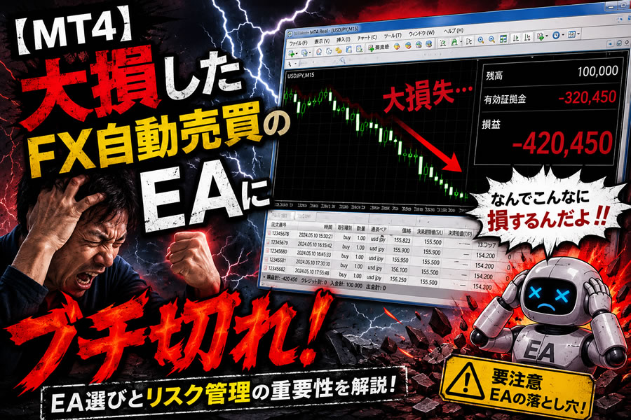 【MT4】大損したFX自動売買のEAにブチ切れ、EA名も公開!